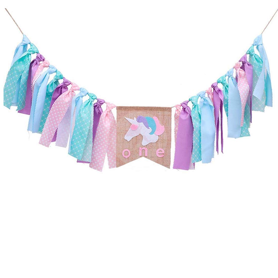Party propz unicorn latex birthday banner, multicolour