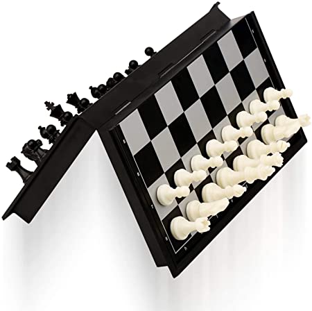 A n enterprise magnetic travel chess set with folding chess board
