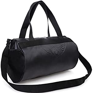 Auxter blacky leatherette gym bag duffel bag shoulder bag for men and women emboss logo