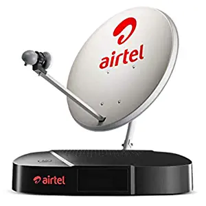 Airtel digital tv hd set top box with 1 month basic package + recording feature + free standard installation