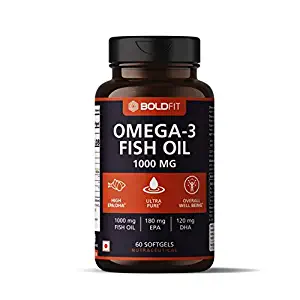 Boldfit fish oil omega 3 capsules for men and women (triple strength fish oil) health supplement