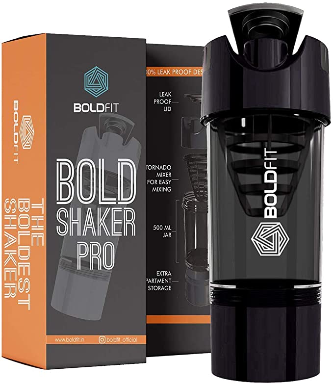 Boldfit gym shaker pro cyclone shaker 500ml with extra