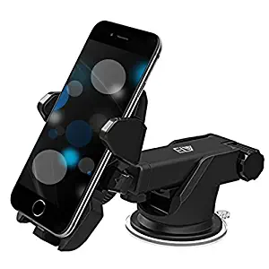 Elv car mount adjustable car phone holder universal long arm, windshield for smartphones black