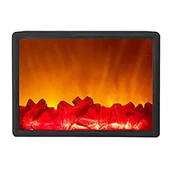 Ggico wooden usb operated portable tabletop artificial led fireplace with realistic log wood burning flame simulation effect for decoration