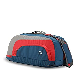 Harissons jake polyester navy, red 31l men's and women's gym duffel, sports bag with shoe compartment