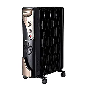 Havells ofr 9 wave fin with ptc fan room heater 2500 watts (black, oil filled radiator)