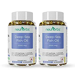 Neuherbs deep sea omega 3 fish oil omega 3 supplement triple strength 2500 mg