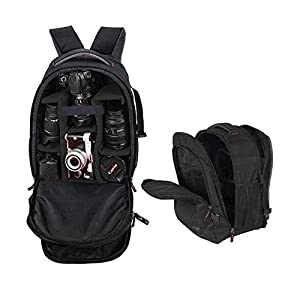 Smiledrive dslr camera backpack bag with laptop compartment & well padded adjustable grids for lenses & accessories
