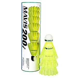 Yonex mavis 200i nylon shuttle cock, pack of 6 (yellow)