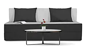 Adorn india easy three seater sofa cum bed (black and grey)