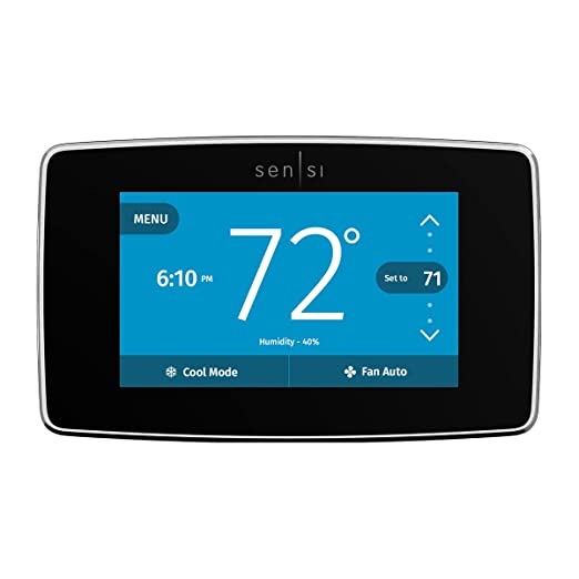 Emerson sensi touch wi fi thermostat with touchscreen color display for smart home