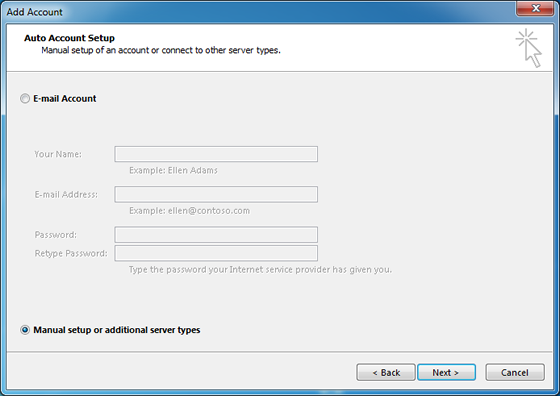 Auto account setup